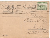 KRAKÓW -karta pocztówka -obieg 1933 rok Posłaniec-redakcja
