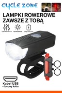 Lampka Rowerowa Akumulatorowa Przód Tył Lampa Na Rower LED USB Światło