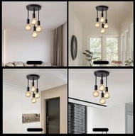 ELEGANCKA LAMPA WISZĄCA SUFITOWA LOFT CZARNA NOWOCZESNY DESIGN 4-PUNKTOWA