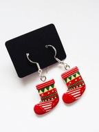 Nowe śliczne kolczyki świąteczne święta rękodzieło