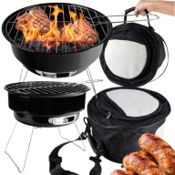 Składany Grill Węglowy Ogrodowy Turystyczny Przenośny Mini Grill BBQ+Torba
