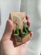 Kolczyki owady - gąsienice - rękodzieło, stal nierdzewna