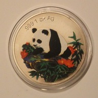 PANDA 1999 - NUMIZMAT PLATEROWANY - KOLOR - PANDA 1999 CHINY, RZADKOŚĆ