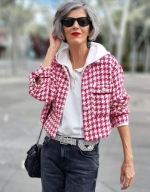 ZARA ŻAKIET MARYNARKA PEPITKA RÓŻ BLOG R.S NOWA!