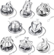 Zaparzacz Sitko do Herbaty z Łańcuszkiem i podstawką Różne Wzory