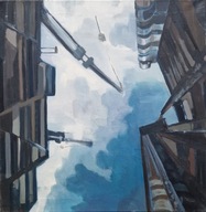 Obraz autorstwa Agnieszki Musiał-Chmielnik 50x50cm dyptyk cz1 2013, olej ,