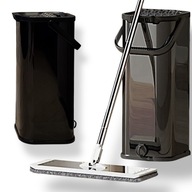 Zestaw mop płaski teleskopowy z wiadrem stal nierdzewna odsączanie wody 7L