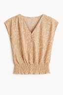 Reserved beżowa bluzka M 38 na krótki rękaw – elegancki top