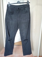 Spodnie dżins strecz shein 42 proste wysoki stan