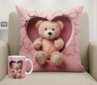 Poduszka + kubek z misiem 40/40cm