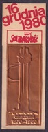 1980 Ulotka Solidarności z metalowym emblematem