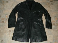 GENUINE LEATHER SKÓRA NATURALNA PIĘKNY DAMSKI KLASYCZNY PŁASZCZ ROZ 44