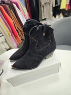 Czarne botki, kowbojki krótkie r. 40 ekozamsz !!!