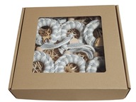 Box świąteczny komplet ozdób choinkowych z makramy handmade rękodzieło