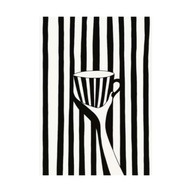 Plakat „Striped Coffee Moment” – Minimalistyczny Plakat Artystyczny