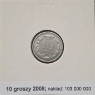 *P[0704] POLSKA 10 groszy 2008 III Rzeczpospolita Orzeł (heraldyka) *Holder