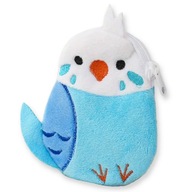 Portmonetka Niebieska Papuga PLUSZOWA Zasuwana na Suwak Słodka Łancuszek