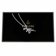 Naszyjnik Srebrny KARABIN Unisex Łańcuch STAL Hip Hop Rock Prezent 55cm