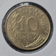 *FRANCJA [0113]*10 centymów CENTIMES 1985 Piąta Republika, Marianna Rośliny