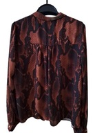 H & M panterka wężowy wzór koszula satynowa wężowa snakeskin mobwife luźna