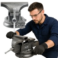 IMADŁO ŚLUSARSKIE 125MM OBROTOWE Z KOWADŁEM SOLIDNE METALOWE