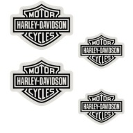 4x Naklejka z Logo HARLEY DAVIDSON CYCLES Rozmiar XS (55 + 40 mm) Czarne