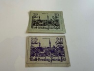 10 i 20 Heller (Peuerbach); notgeld Austria; N#417570 i N#409776; stan XF