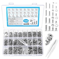 ZESTAW ŚRUB Z ŁBEM STOŻKOWYM M2 M3 M4 M5 NAKRĘTKI PODKŁADKI 1545 SZTUK