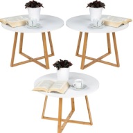 STÓŁ KAWOWY OKRĄGŁY BIAŁY STOLIK SKANDYNAWKSI NOWOCZESNY 60CM