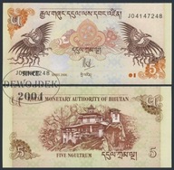 BNB - BHUTAN 5 Ngultrum 2006 J 01484204 # P28a # PIERWSZA EMISJA # UNC