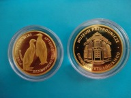 ZŁOTA POLSKA ŁÓDŹ Muzeum Przyr. UŁ + Pingwin Królewski medal moneta NOWY