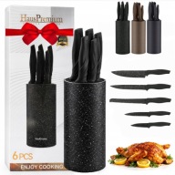 Komplet noży w bloku Ostre noże kuchenne 5 szt + Stojak. Zestaw Kuchnia