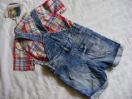 Spodenki ogrodniczki + koszulka nowa - 92