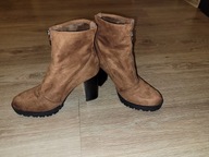 Botki zamszowe brązowe 38-24,5cm