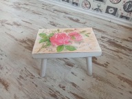 TABORET,STOŁEK, ZYDELEK RÓŻE, SHABBY CHIC