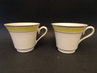 Ćmielów, dwie filiżanki porcelanowe, filiżanki do kawy, porcelana Prl