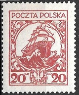 211 II** czerwony pap."V" ZR 12 1/2 : 12 3/4 z 205 - 215 gwar. p. J.Walocha