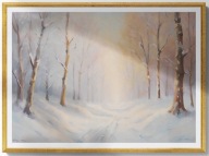 A2 PLAKAT OBRAZ, PLAKAT PEJZAŻ ZIMOWY ZIMA ŚNIEG LAS DRZEWA ZIMĄ