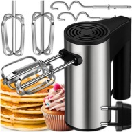 MIKSER RĘCZNY 5 BIEGÓW TURBO WIELOFUNKCYJNY 450W 4 MIESZADŁA ZESTAW