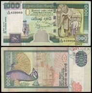 BNA - SRI LANKA 1000 Rupii 2001 seria G/109 nr 429989 # P120a # VF-