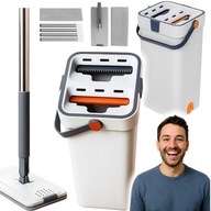 MOP PŁASKI OBROTOWY Z WYCISKACZEM GOTEL WIADRO DWUKOMOROWE +2 WKŁADY GRATIS