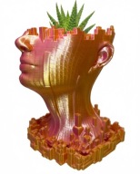 Nowoczesna Dekoracyjna doniczka artystyczna kształt głowy z motywem miasta