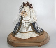 FIGURKA Z WOSKU MATKA BOŻA Z DZIECIĄTKIEM PODSTAWA