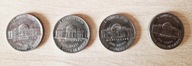 5 cent USA 4 szt. w różnym stanie
