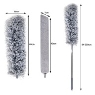 Szczotka Teleskopowa Do Kurzu Z Dwoma Nakładkami Szara