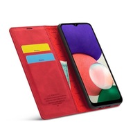 Etui z klapką Lcimeeke do Samsung Galaxy A22 5G czerwony