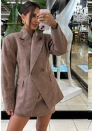 EMO marynarka taliowana damska zamszowa brąz latte XS