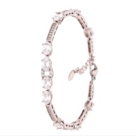 65446 BRANSOLETKA PLATYNOWANA 16,5+3 CM 6 MM "brylantowa" elegancja