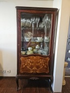 Witryna, gablota, serwantka styl francuski Ludwika XV, intarsjowana