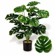 SZTUCZNE KWIATY W DONICZCE 70CM MONSTERA 18 LIŚCI XL SZTUCZNA FEJKA ROŚLINA